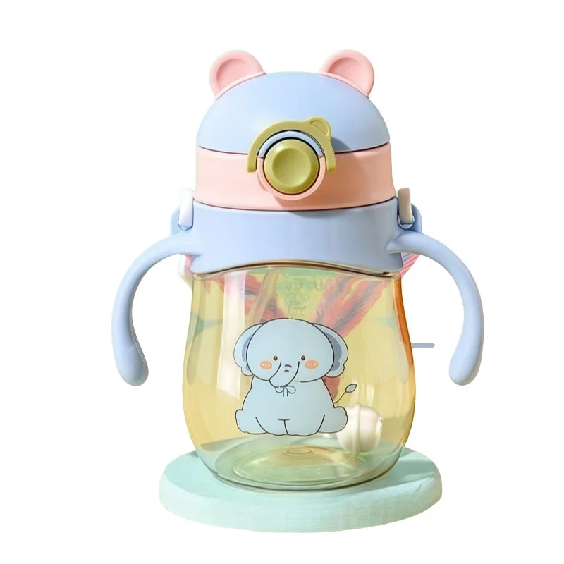 StrawSip Baby Drinking Cup – Anti-Choking Straw Bottle with Handle (410ml)