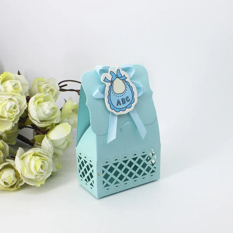 LeoLok 12Pcs Baby Shower Gift Boxes – Pastel Favor Boxes with Bows