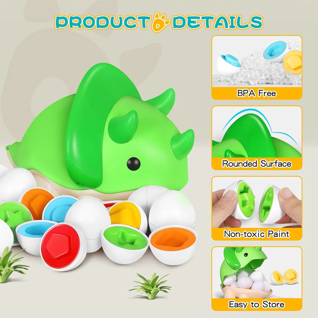 Chickamic Matching Eggs – Montessori Shape Sorter & Educational Easter Set