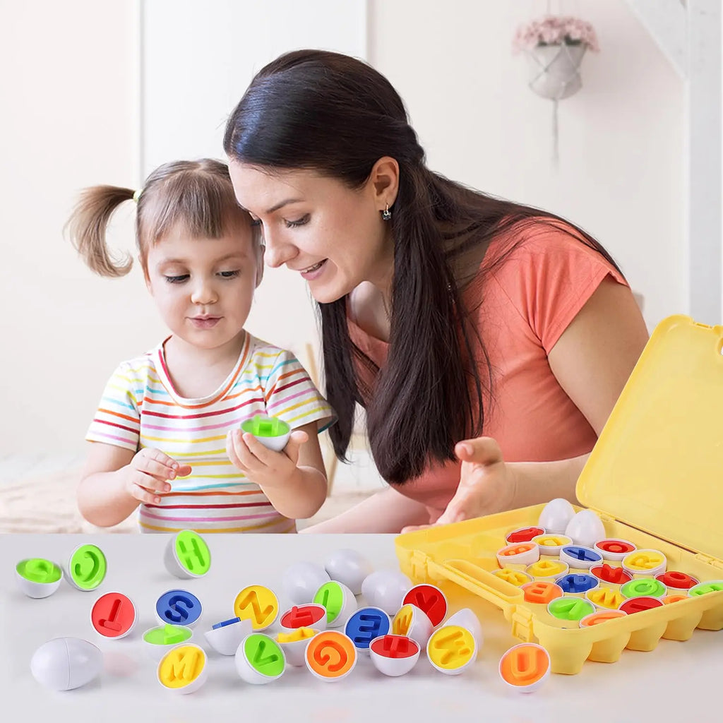 Chickamic Matching Eggs – Montessori Shape Sorter & Educational Easter Set