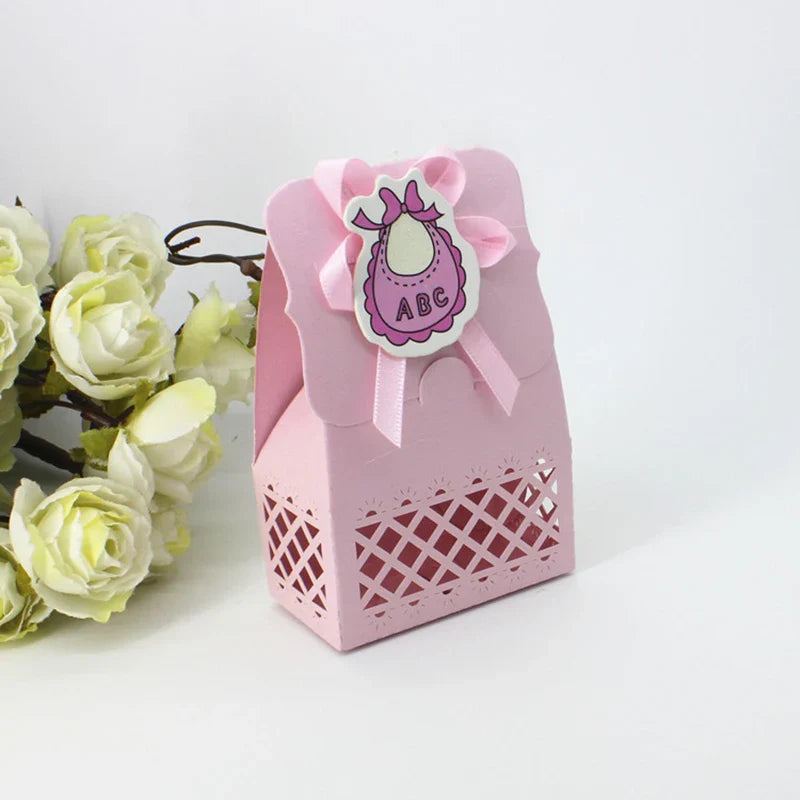 LeoLok 12Pcs Baby Shower Gift Boxes – Pastel Favor Boxes with Bows