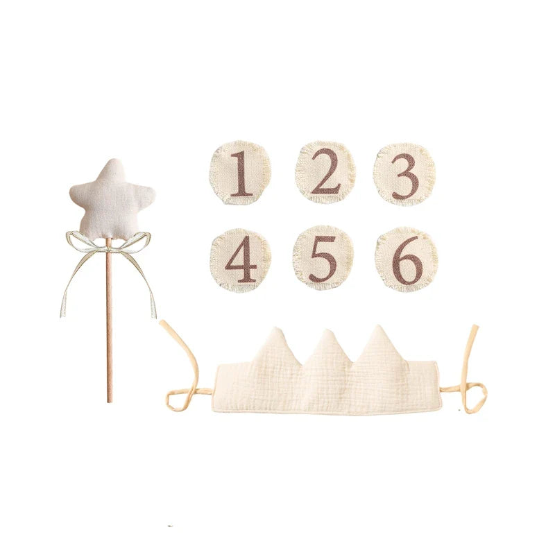 Baby Birthday Crown Set with Wand & Banner - Ages 1-6 Party Props
