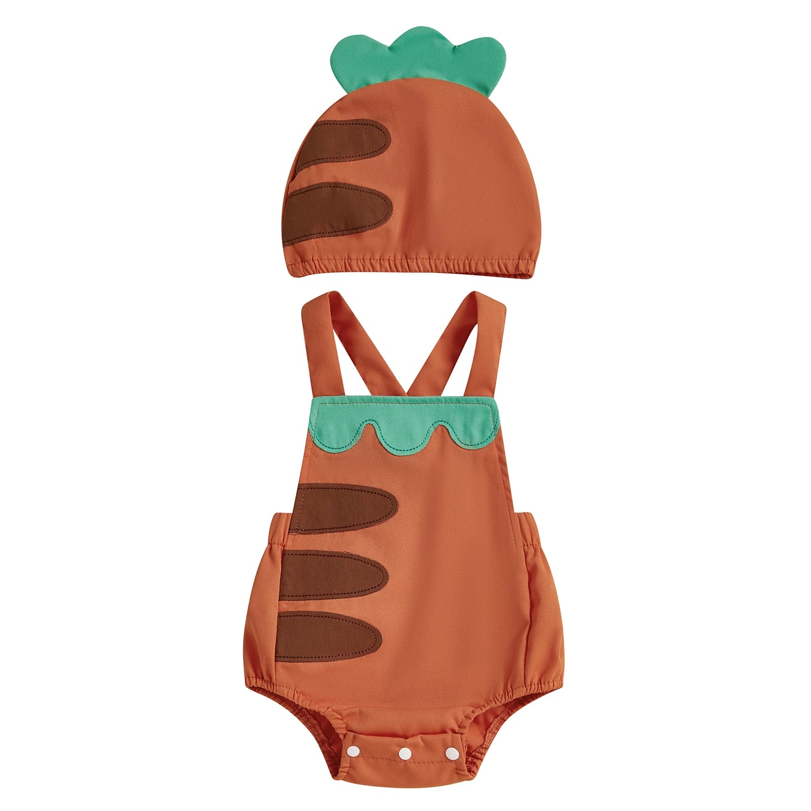 Baby Fruit Overalls Romper with Hat