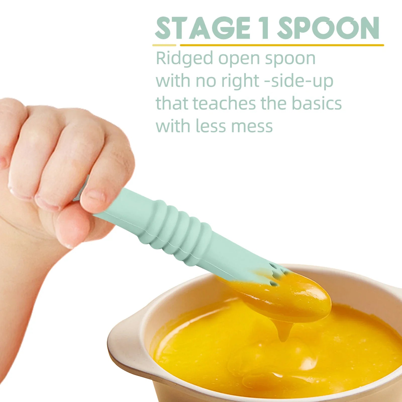 Food-Grade Silicone Baby Feeding Set - Suction Bowl & Spoon