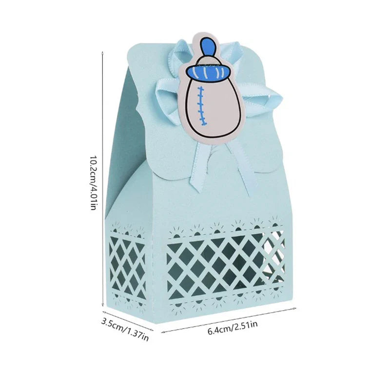 LeoLok 12Pcs Baby Shower Gift Boxes – Pastel Favor Boxes with Bows