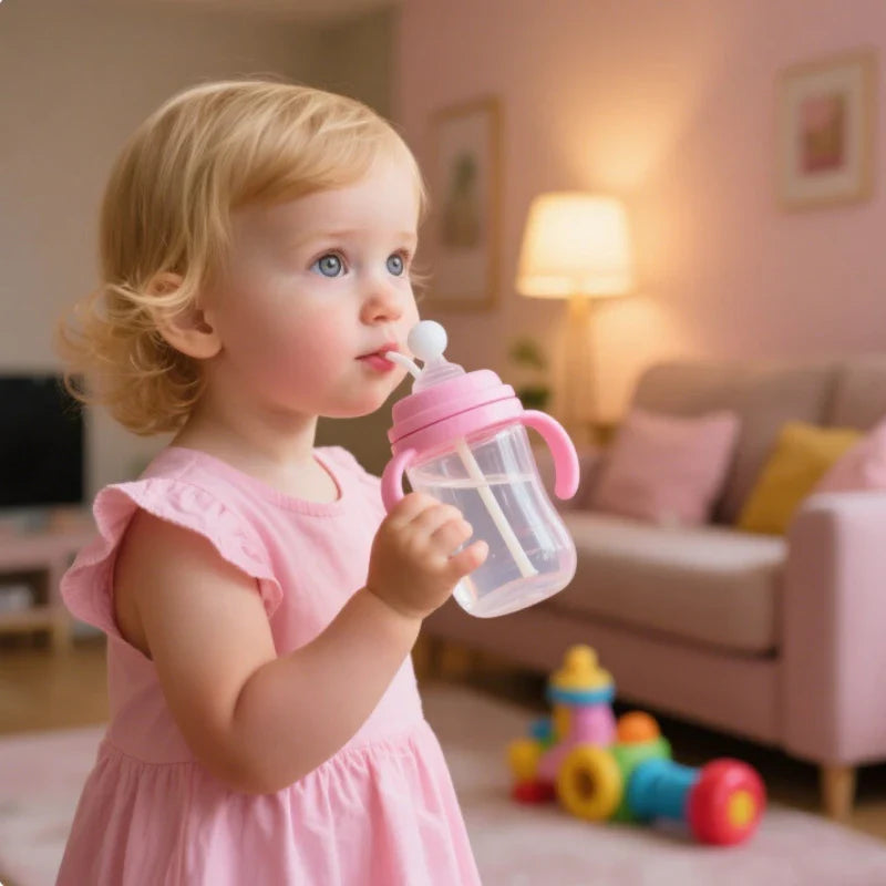 Sluba Baby Water Bottle – Portable Straw Training Cup with Handle (300ml)