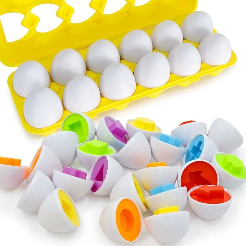 Chickamic Matching Eggs – Montessori Shape Sorter & Educational Easter Set