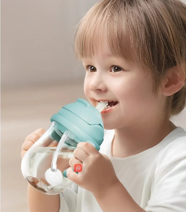 Sluba Baby Water Bottle – Portable Straw Training Cup with Handle (300ml)