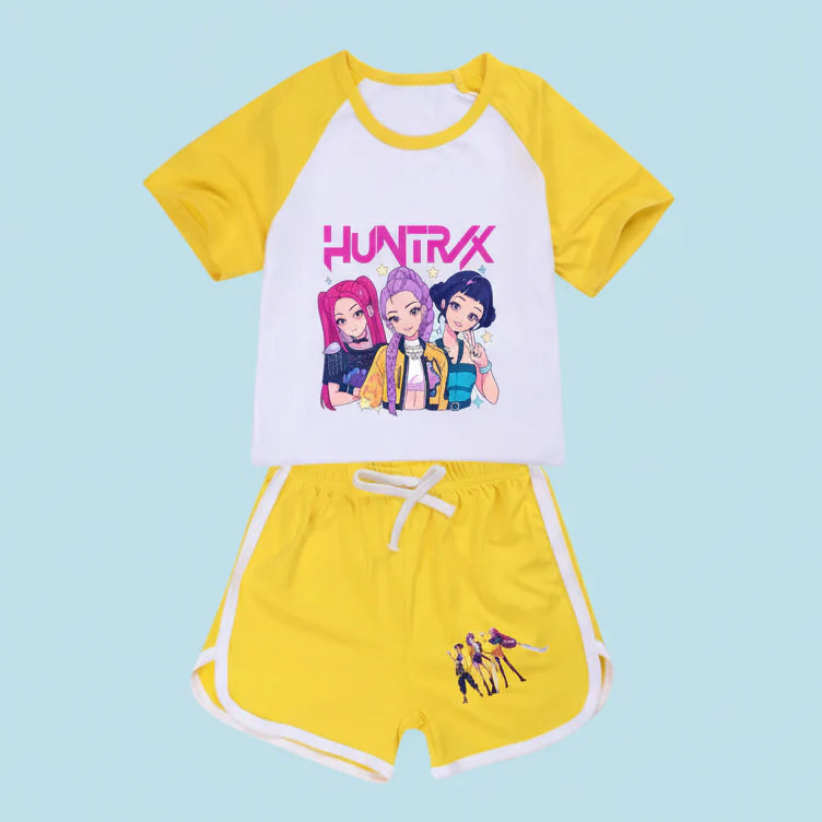 KPop Demon Hunters T-shirt + Sport Shorts 2pcs Set