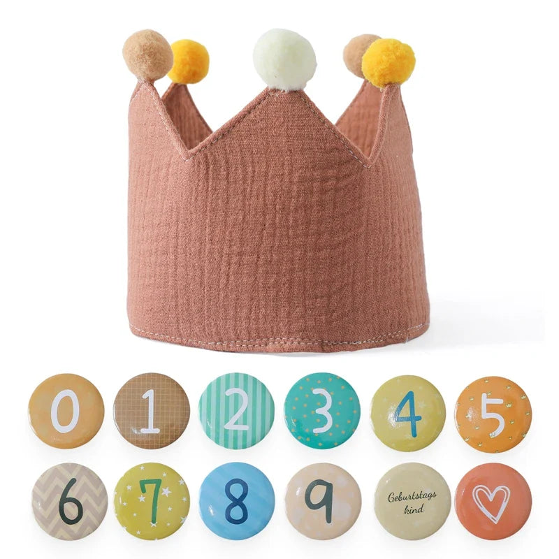 Baby Birthday Crown Set with Wand & Banner - Ages 1-6 Party Props
