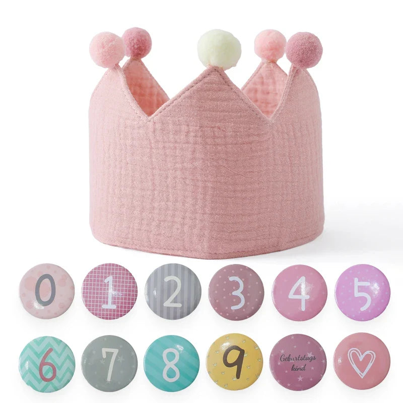 Baby Birthday Crown Set with Wand & Banner - Ages 1-6 Party Props