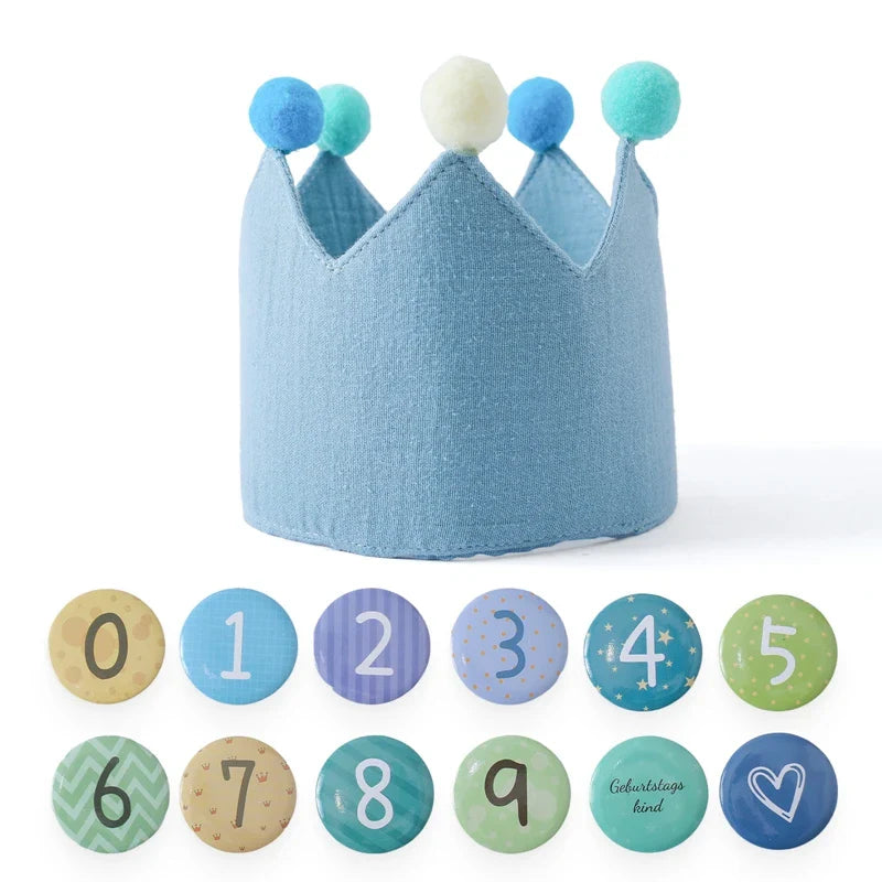 Baby Birthday Crown Set with Wand & Banner - Ages 1-6 Party Props