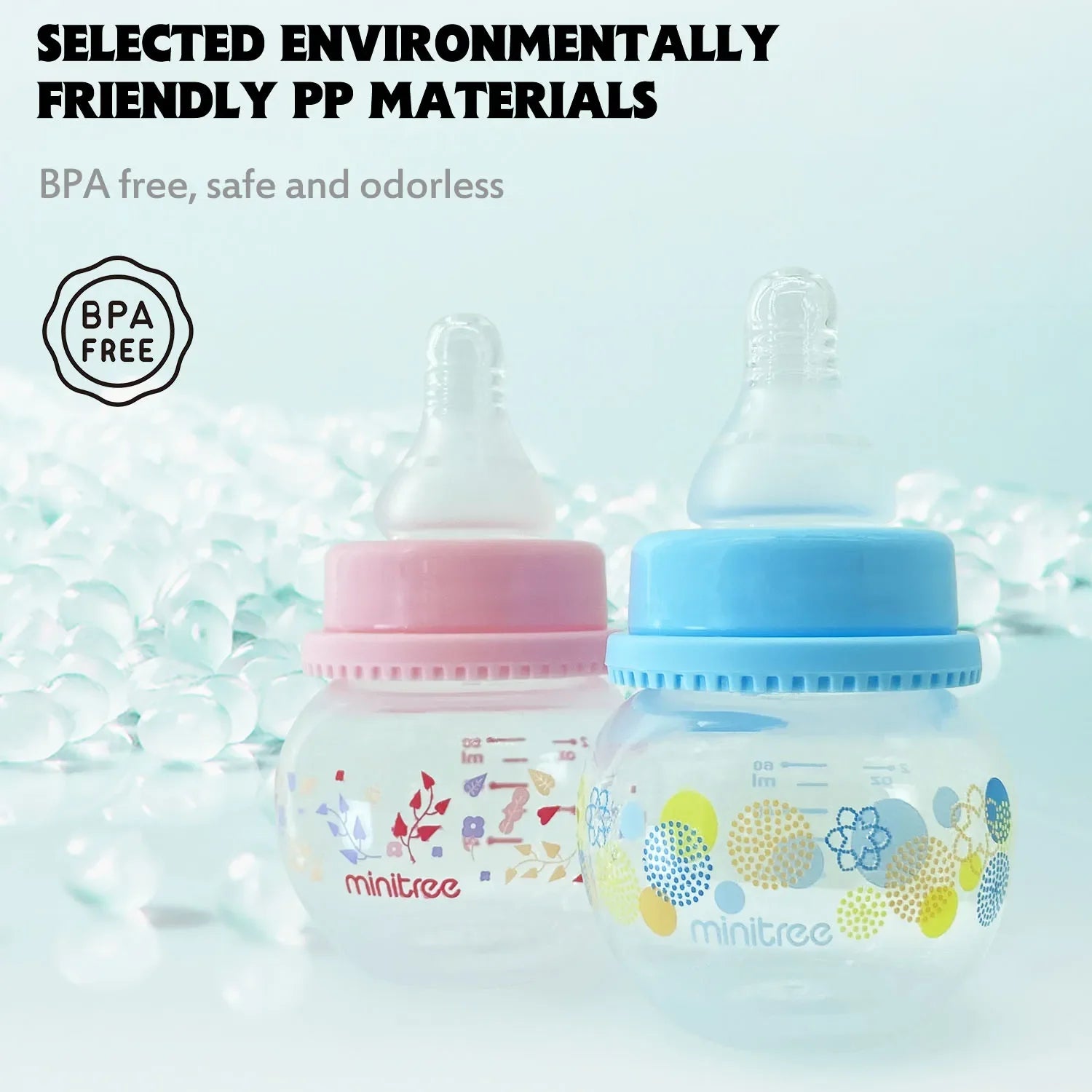 Minitree Baby Bottle – Anti-Leak Newborn Feeding Bottle (0–6 Months, 60ml)