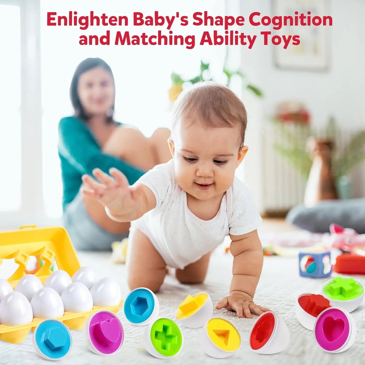 Chickamic Matching Eggs – Montessori Shape Sorter & Educational Easter Set