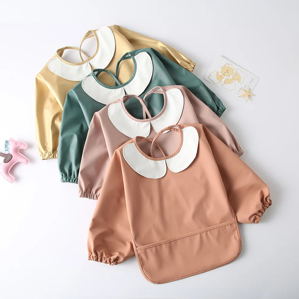 Peter Pan Collar Long Sleeve Baby Bib