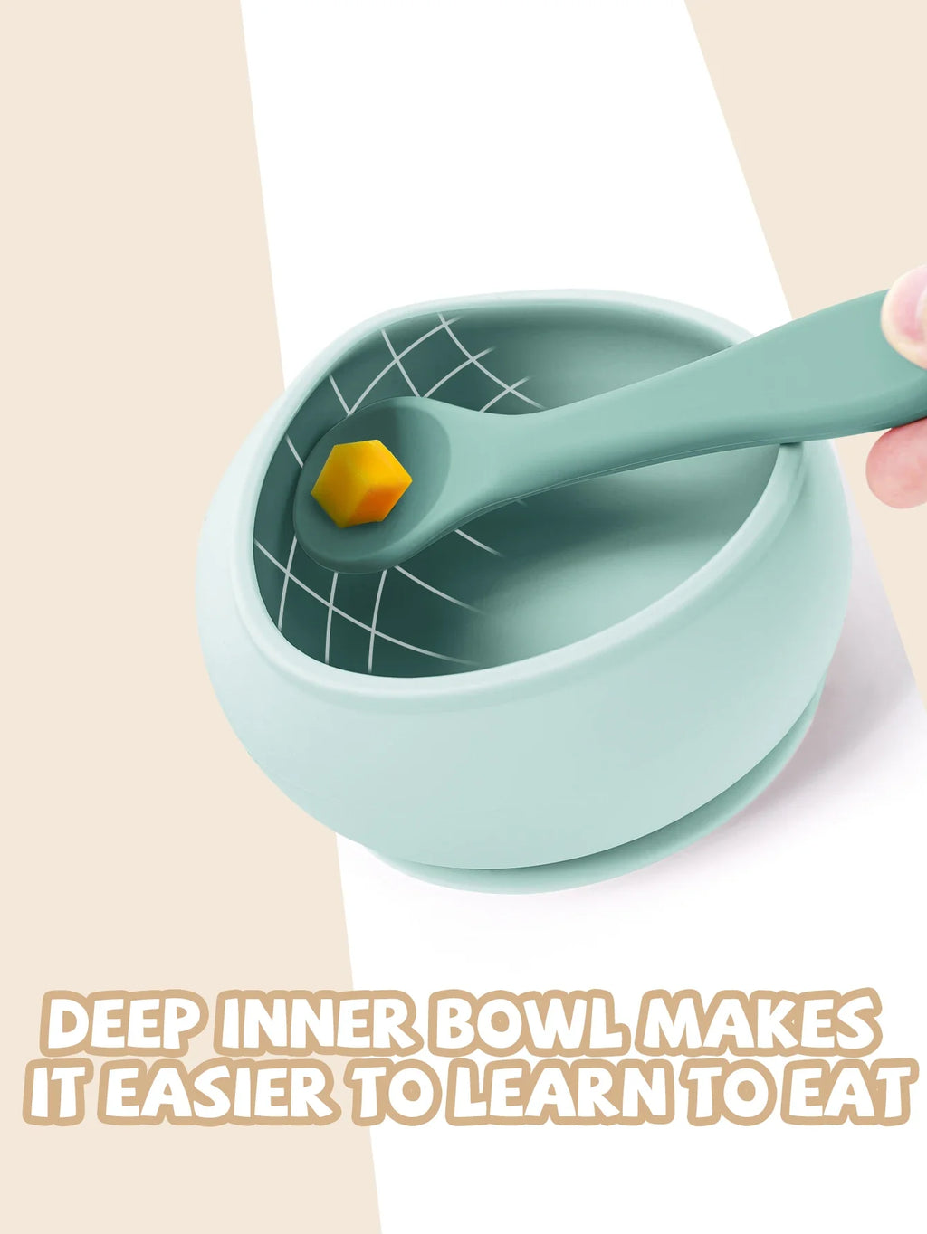 Food-Grade Silicone Baby Feeding Set - Suction Bowl & Spoon