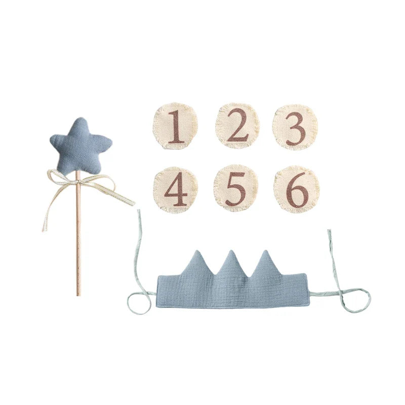 Baby Birthday Crown Set with Wand & Banner - Ages 1-6 Party Props