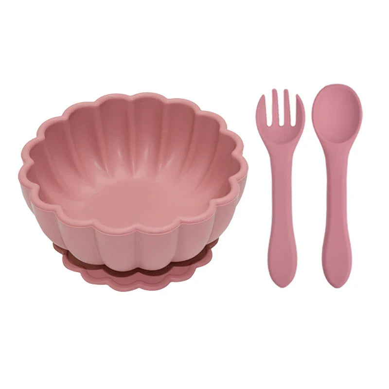 BouBBO Silicone Baby Feeding Set – Suction Bowl, Fork & Spoon