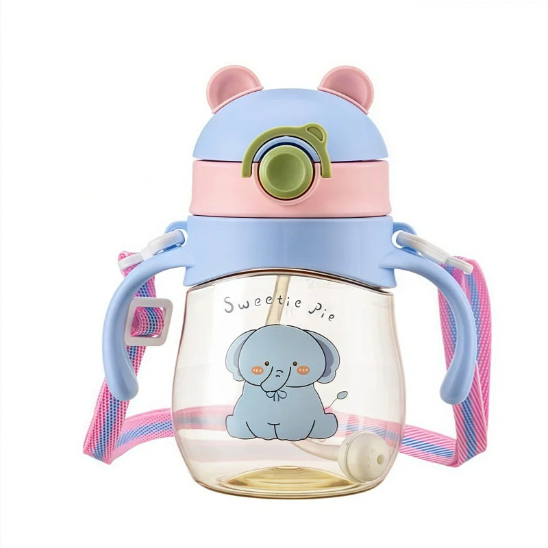 StrawSip Baby Drinking Cup – Anti-Choking Straw Bottle with Handle (410ml)