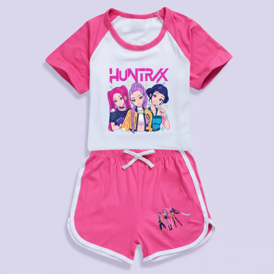 KPop Demon Hunters T-shirt + Sport Shorts 2pcs Set