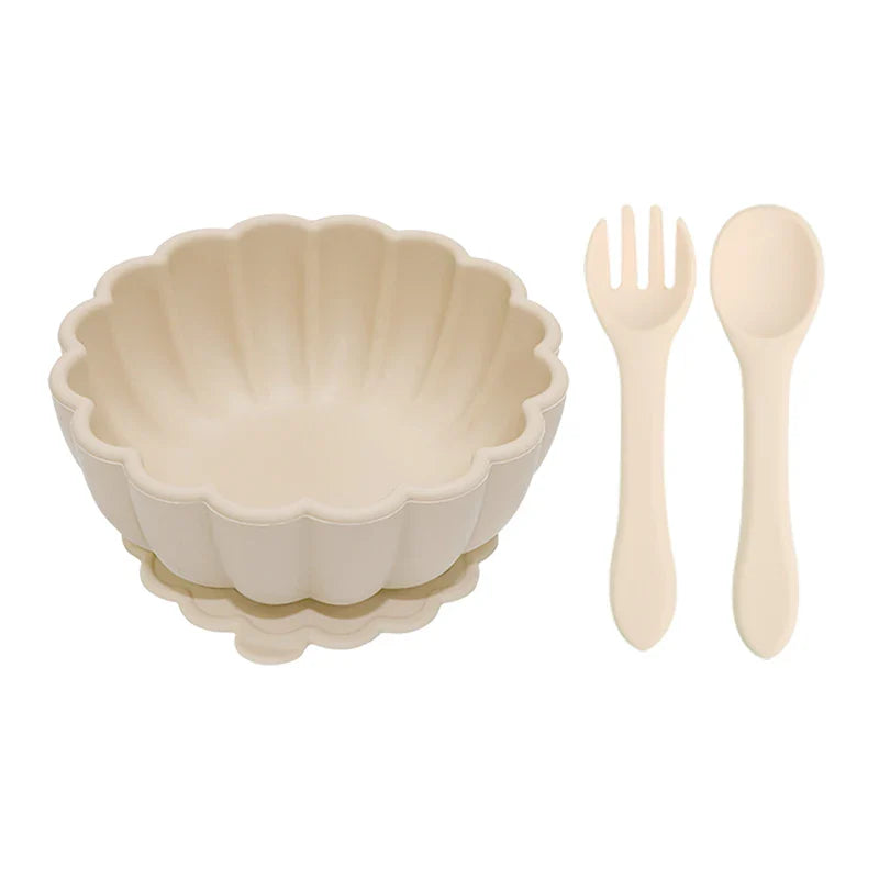 BouBBO Silicone Baby Feeding Set – Suction Bowl, Fork & Spoon