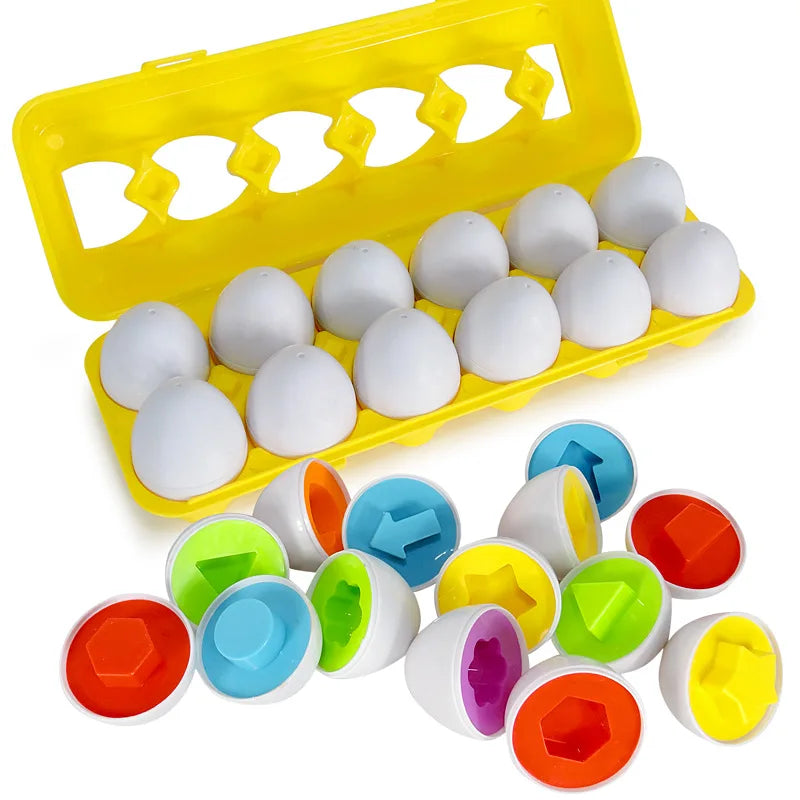 Chickamic Matching Eggs – Montessori Shape Sorter & Educational Easter Set