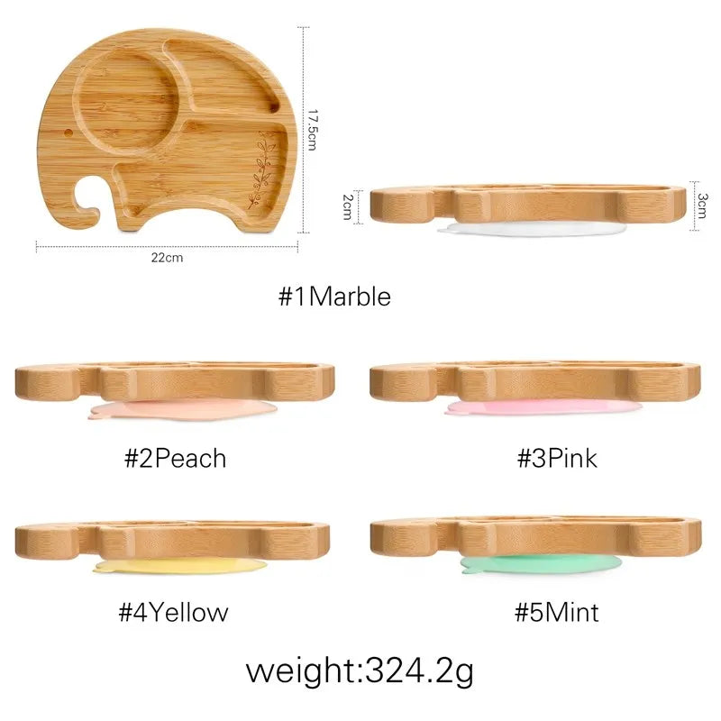 Bamboo Baby Tableware Set – Non-Slip Bowl, Plate & Utensils (6-Piece)