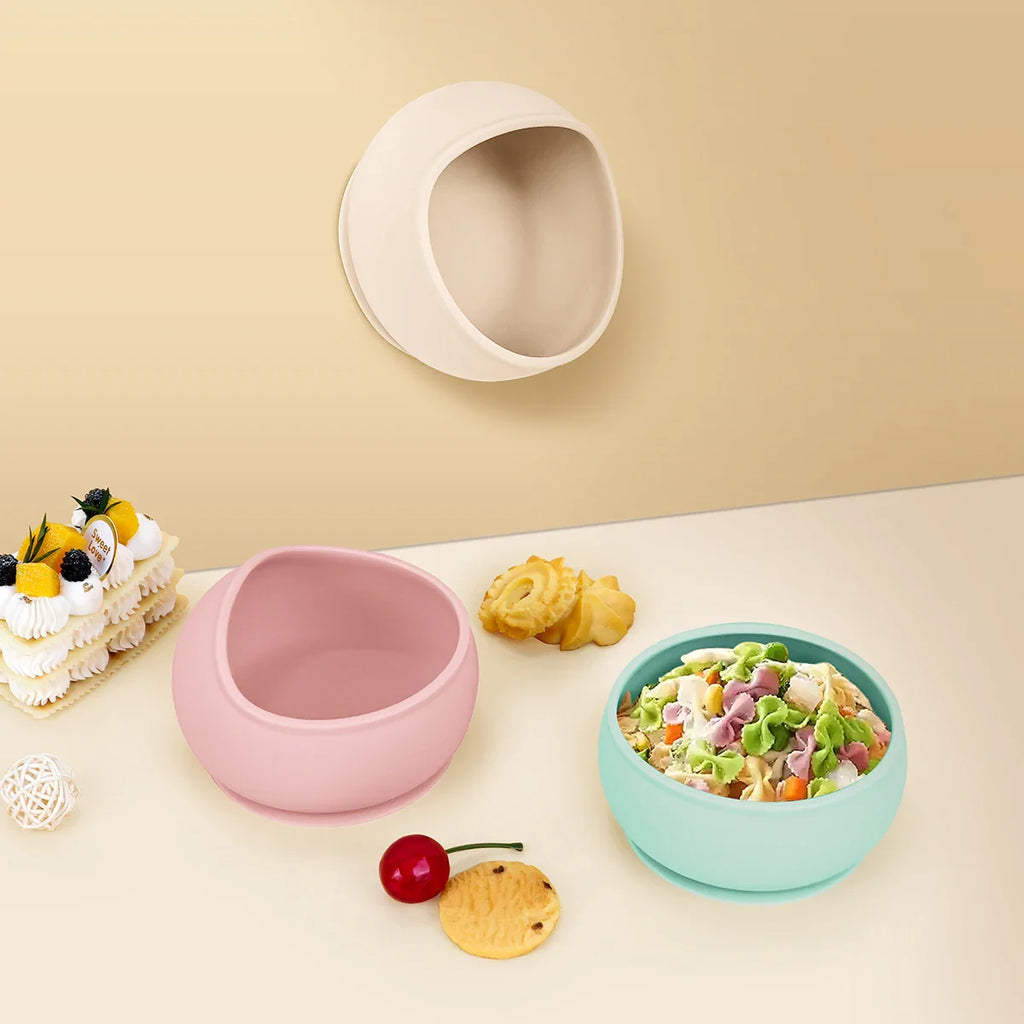 Food-Grade Silicone Baby Feeding Set - Suction Bowl & Spoon
