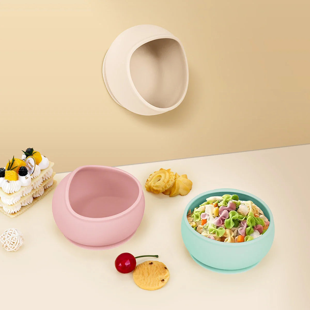 Food-Grade Silicone Baby Feeding Set - Suction Bowl & Spoon