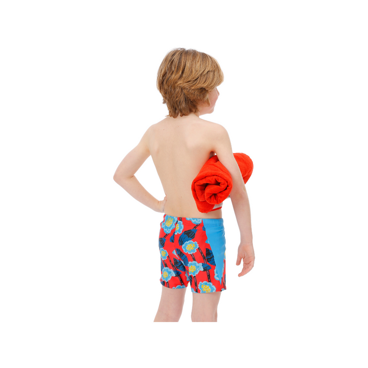 Boy’s Swim Shorties – Floral Blue *