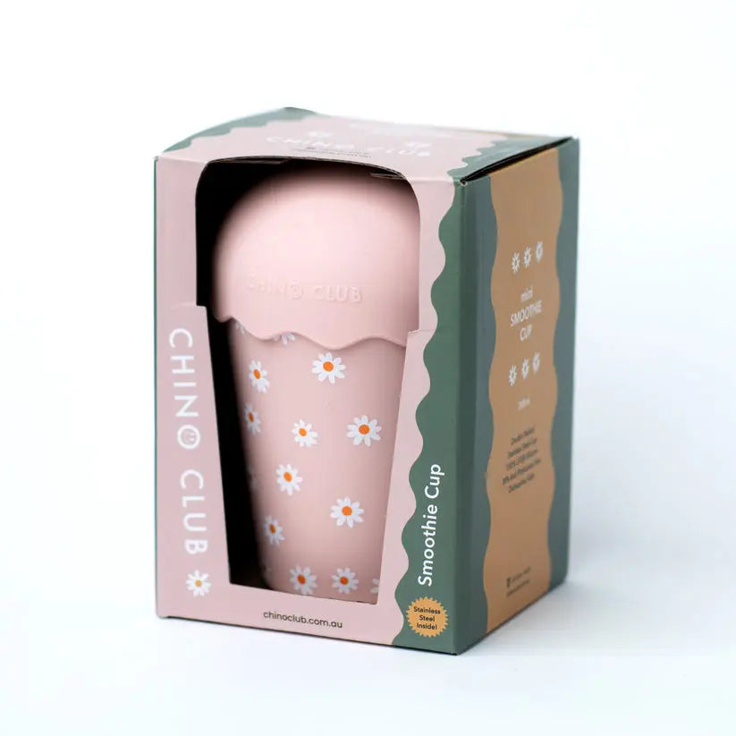 Pink Daisy Mini Toddler Smoothie Cup & Straw 200ml