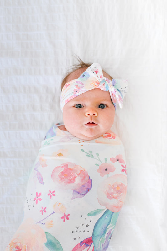 Copper Pearl Knit Headband Bloom