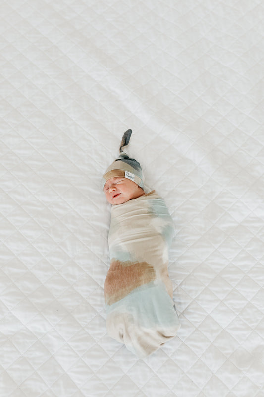 Copper Pearl Knitted Swaddle Blanket Picasso