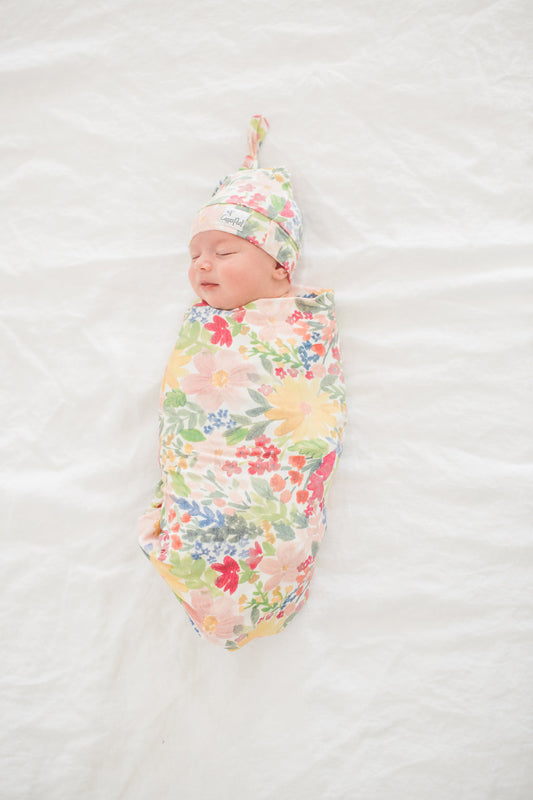 Copper Pearl Knitted Swaddle Blanket Lark