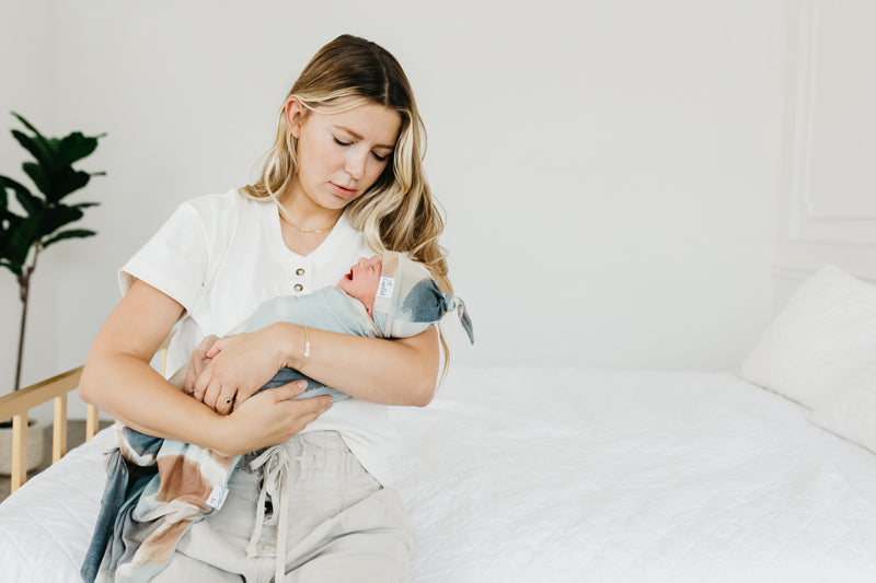 Copper Pearl Knitted Swaddle Blanket Picasso