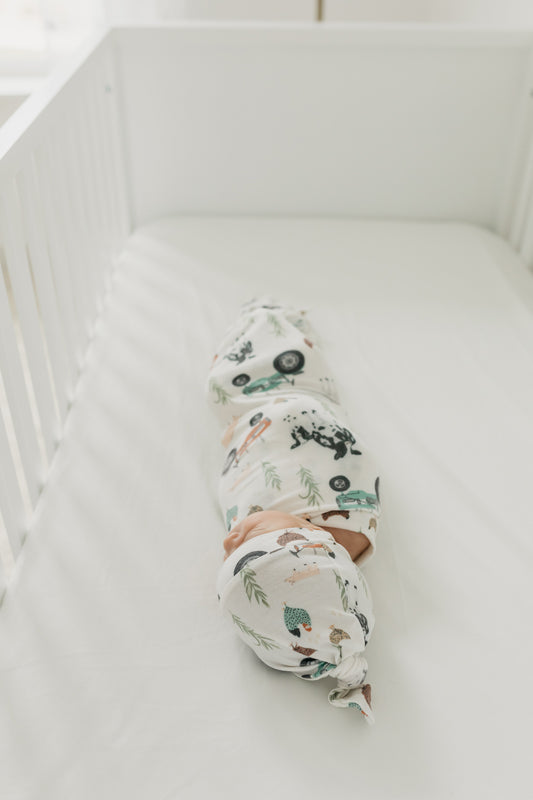 Copper Pearl Knitted Swaddle Blanket Jo