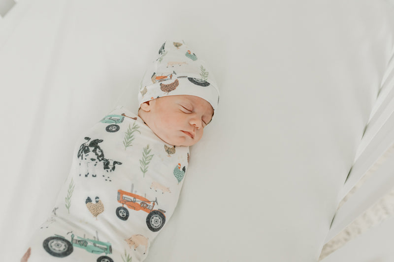 Copper Pearl Knitted Swaddle Blanket Jo