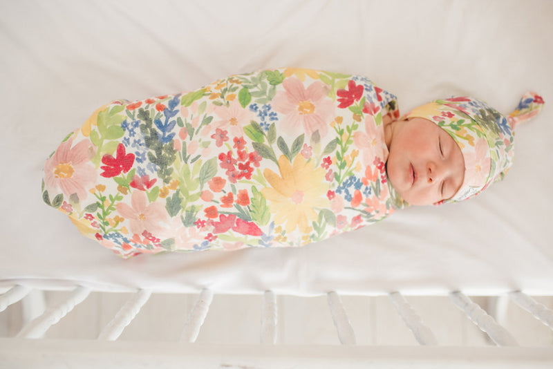 Copper Pearl Knitted Swaddle Blanket Lark