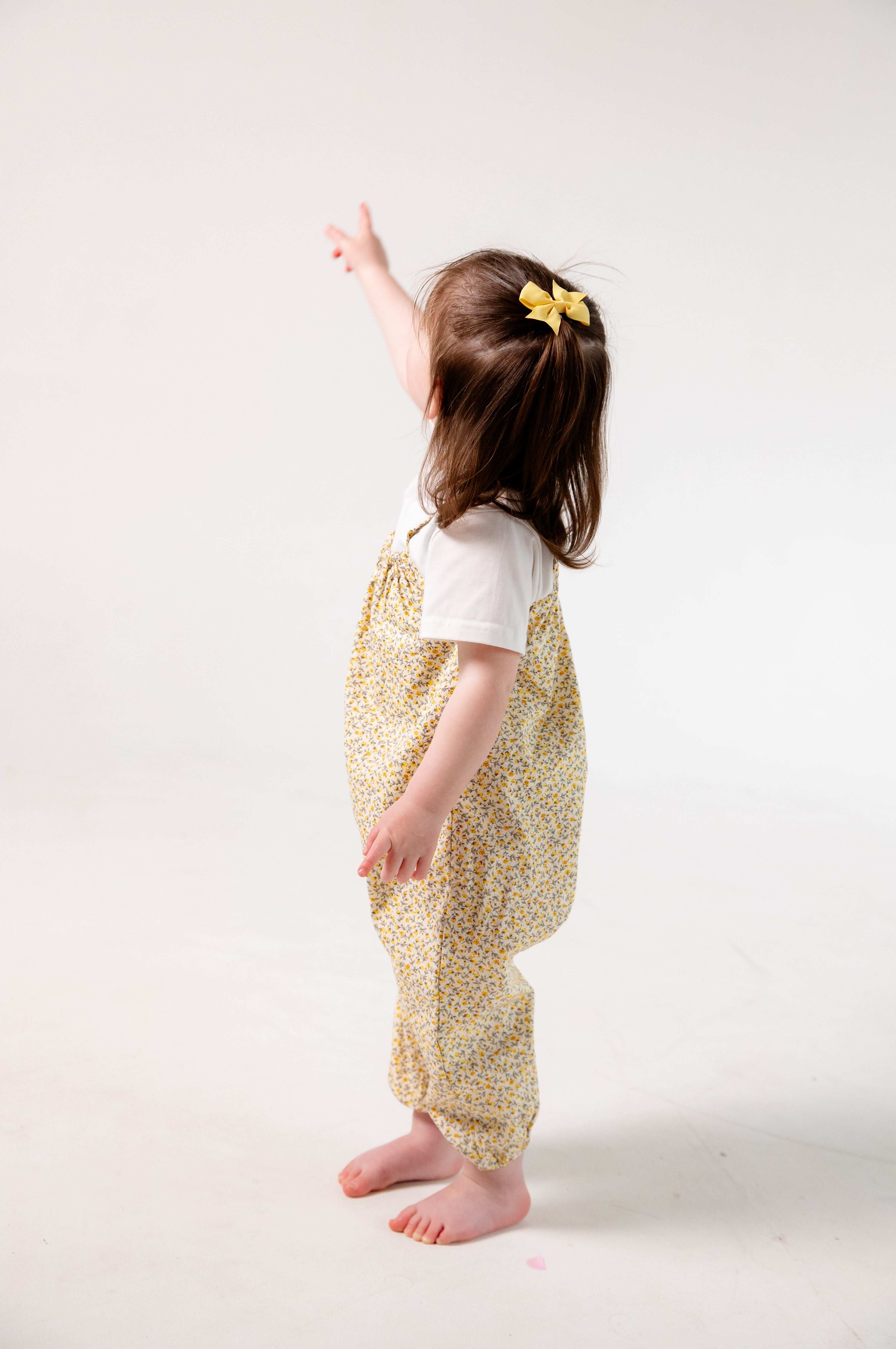 Yellow Floral Cotton Romper