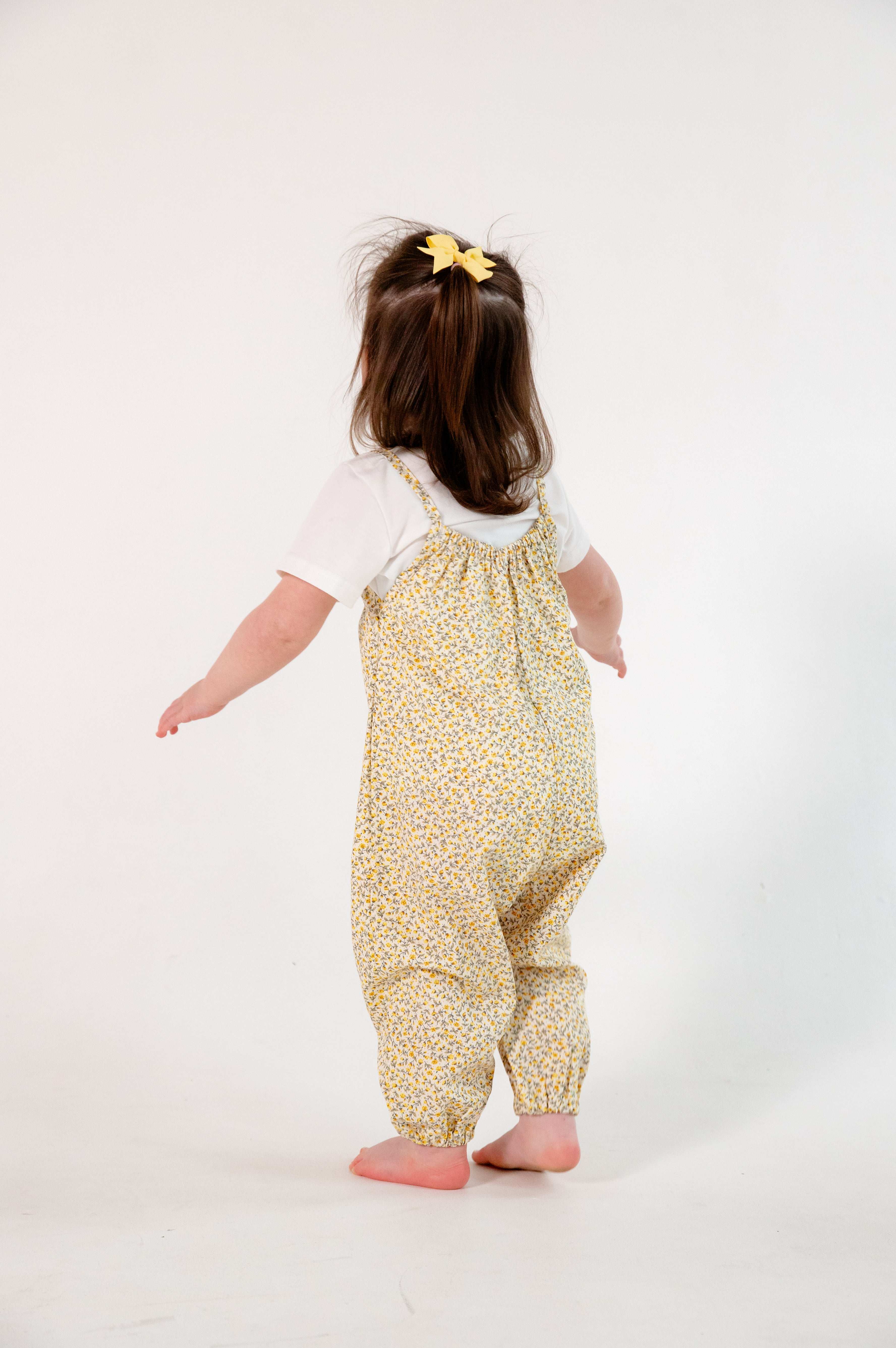 Yellow Floral Cotton Romper