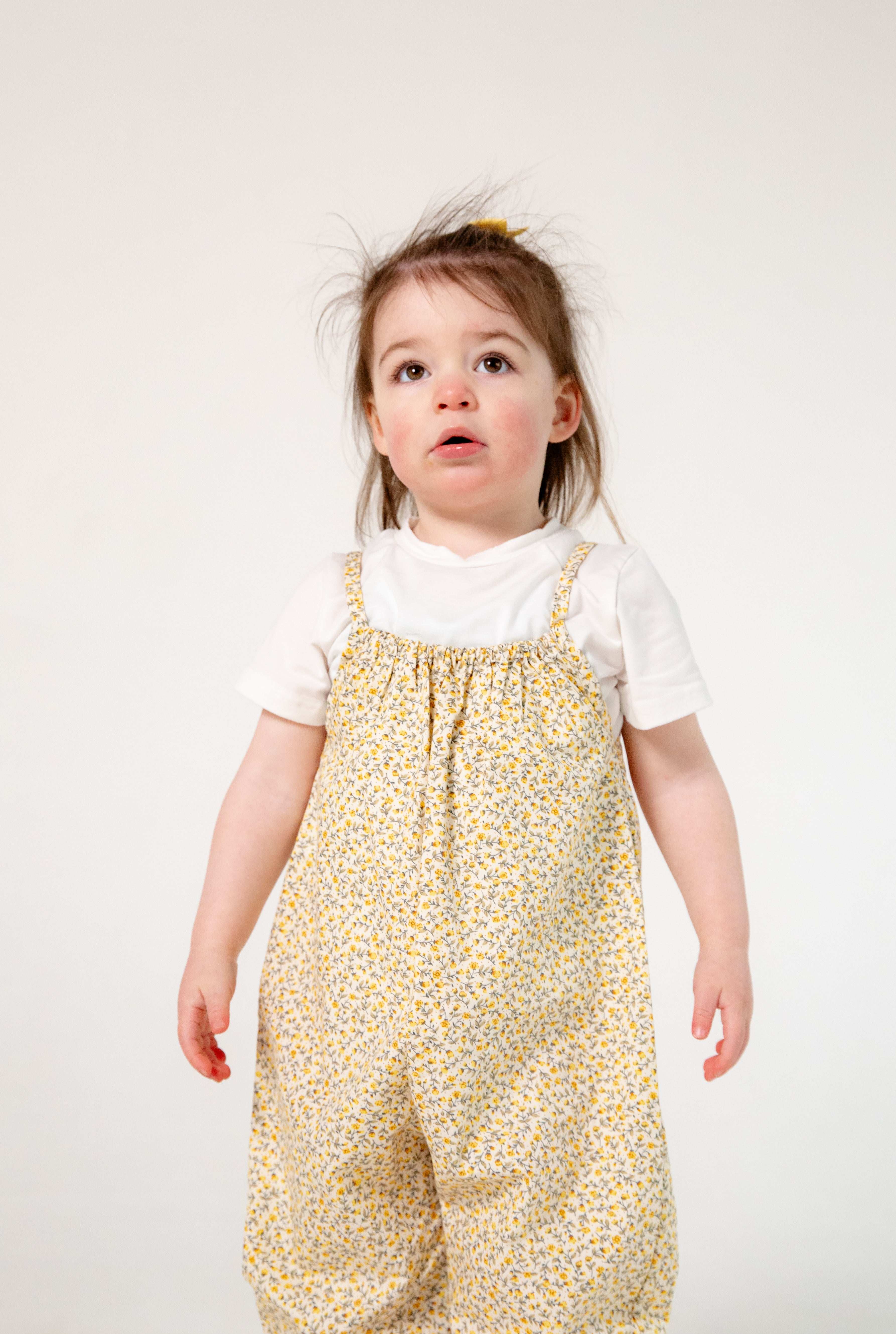 Yellow Floral Cotton Romper