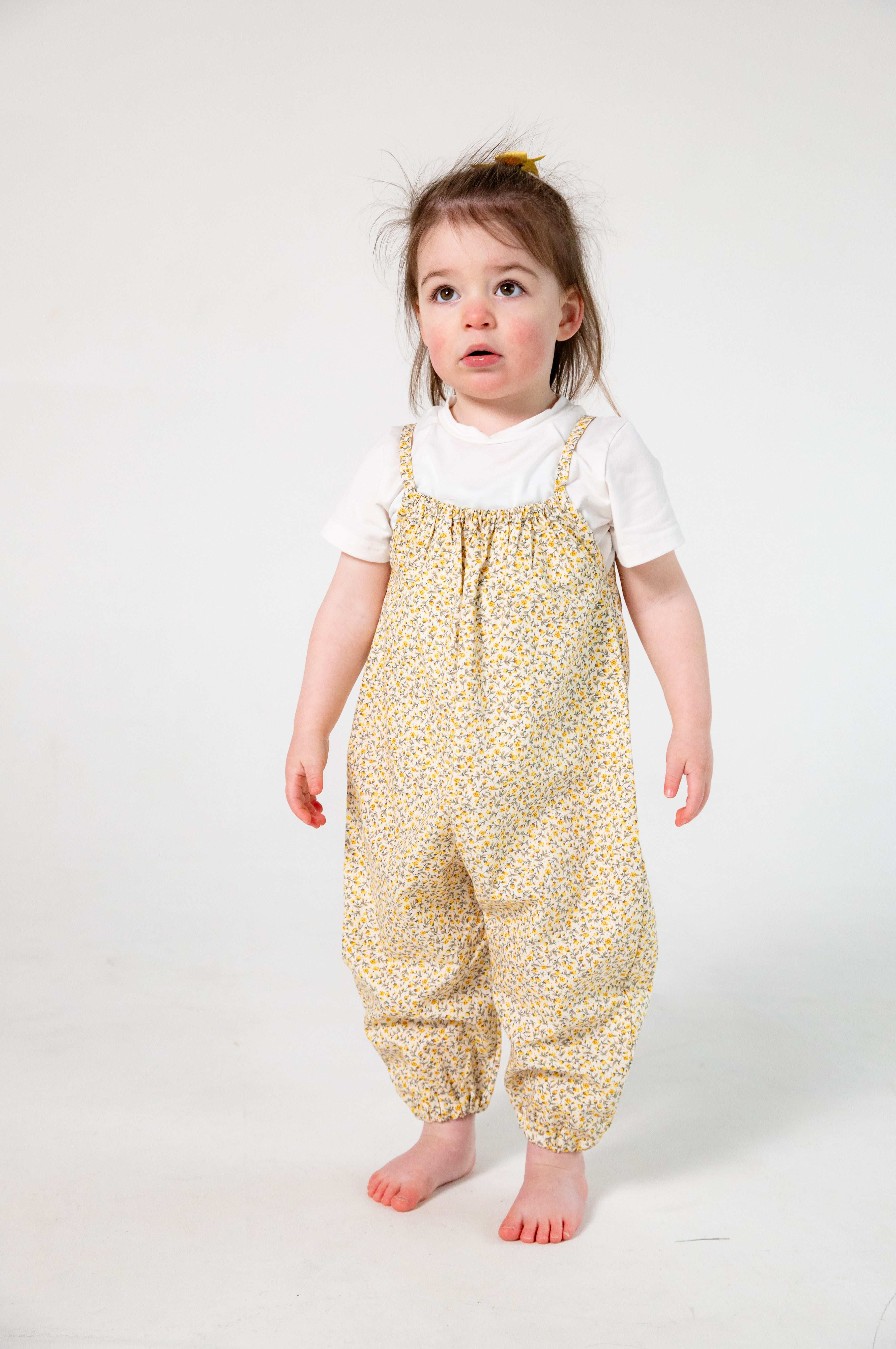 Yellow Floral Cotton Romper