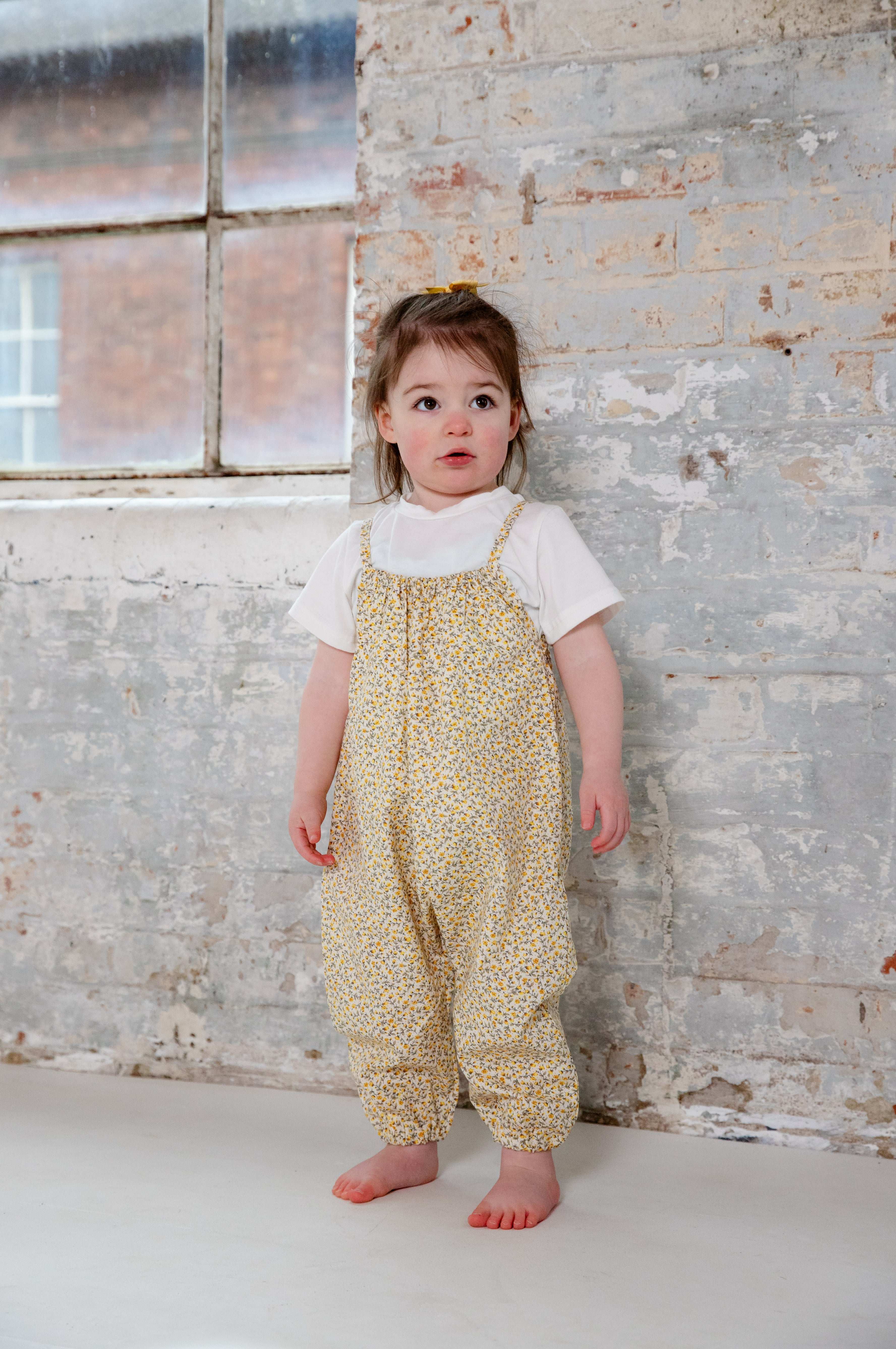Yellow Floral Cotton Romper