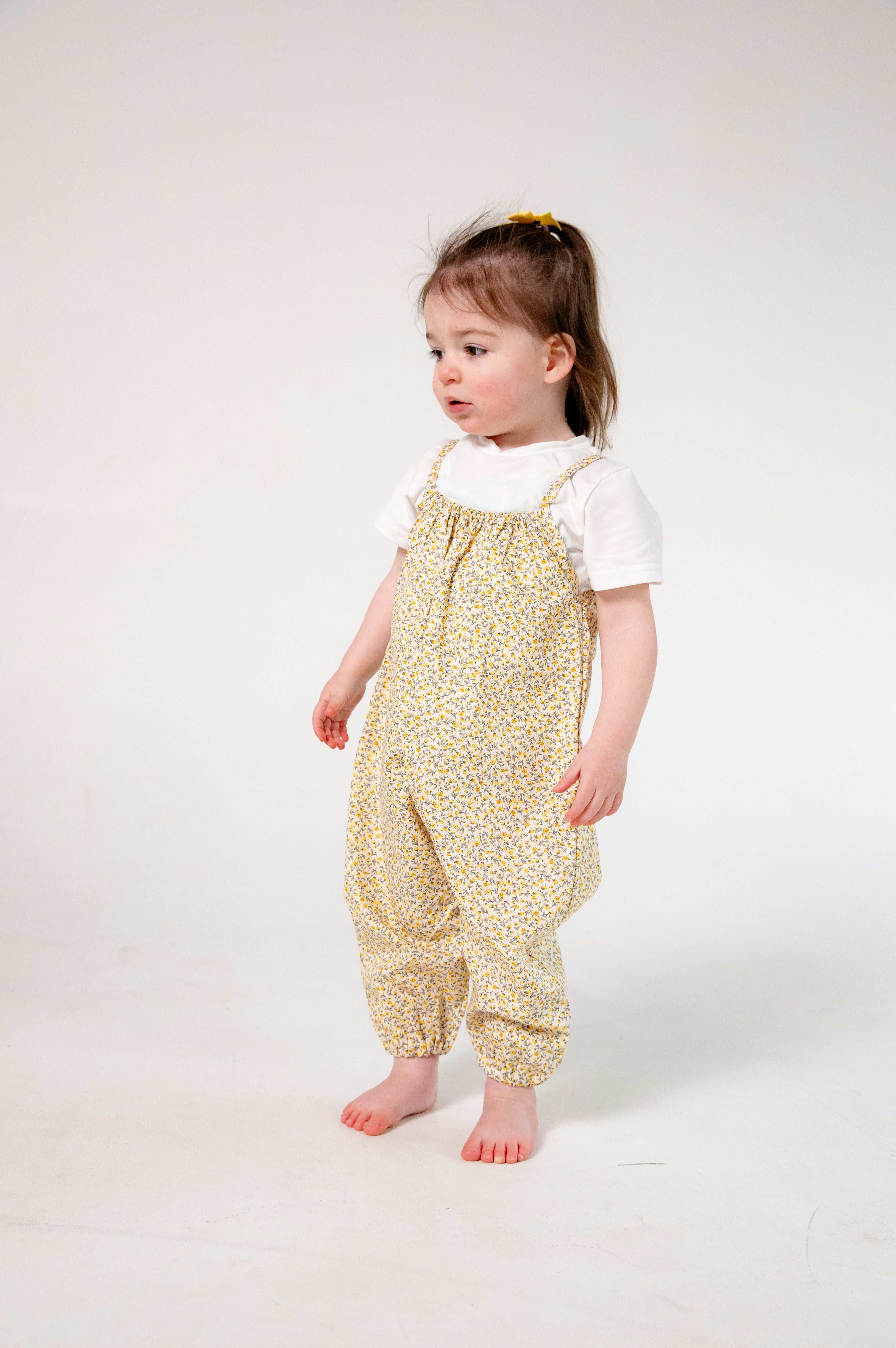 Yellow Floral Cotton Romper