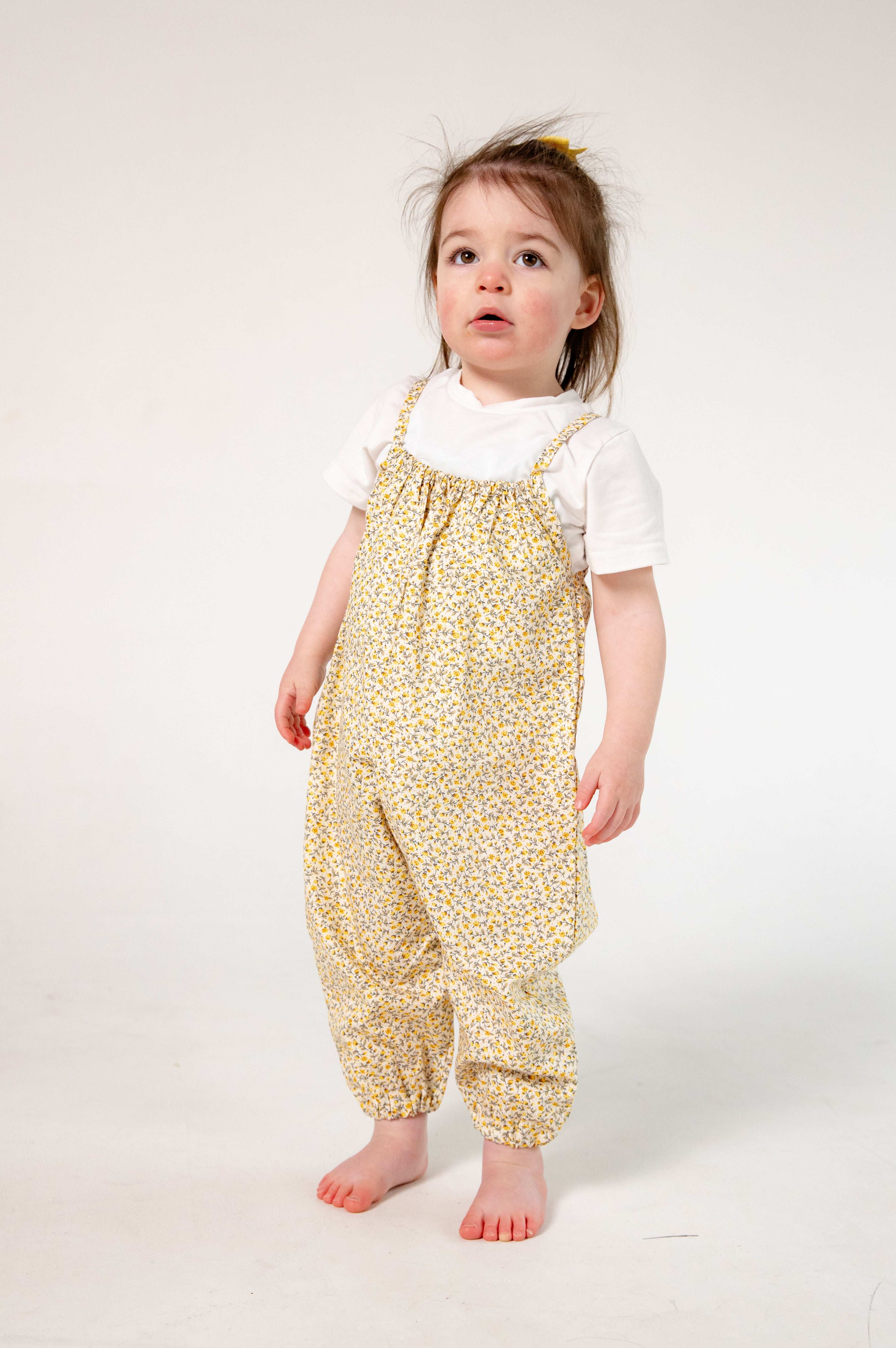 Yellow Floral Cotton Romper