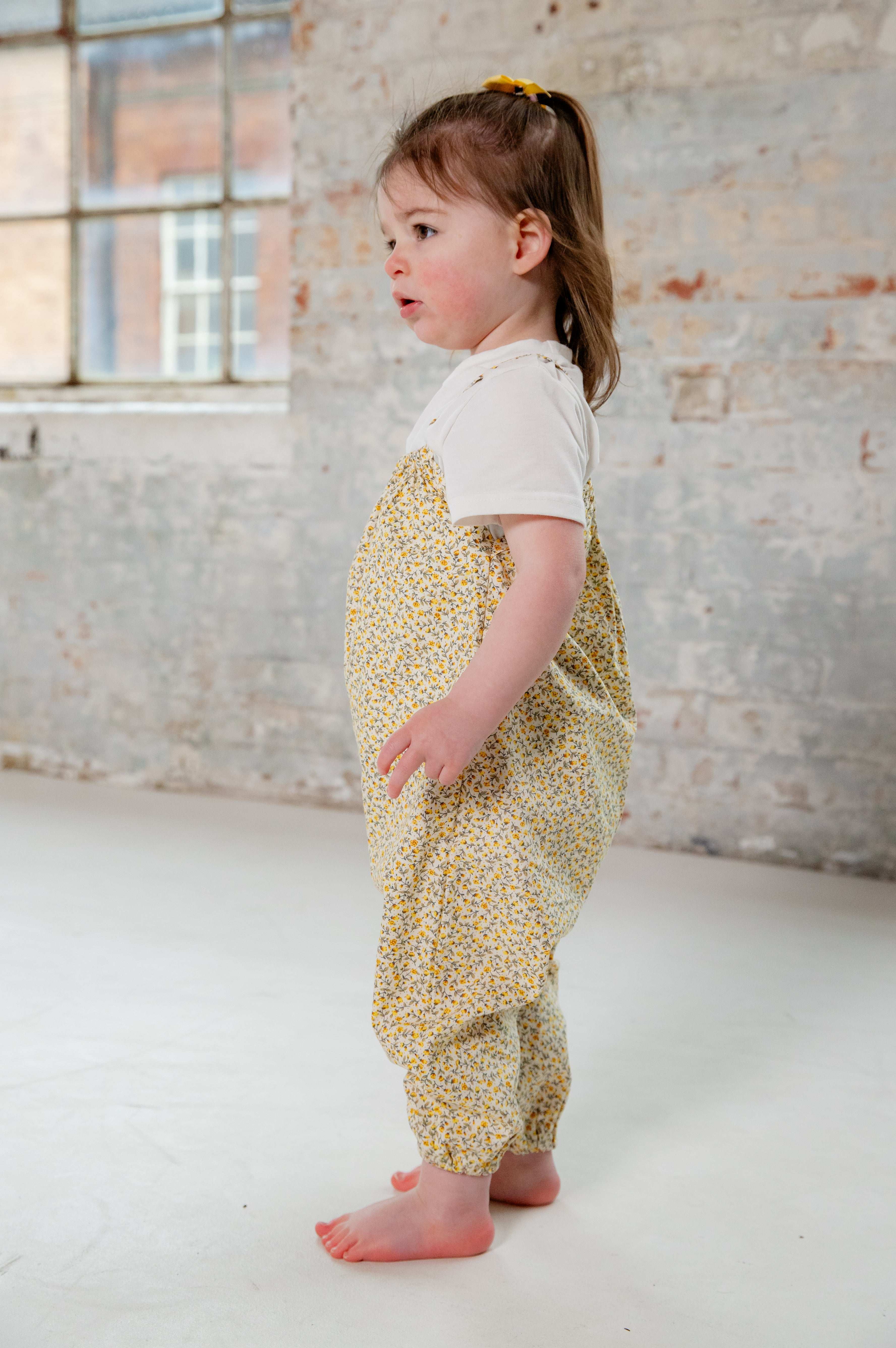 Yellow Floral Cotton Romper