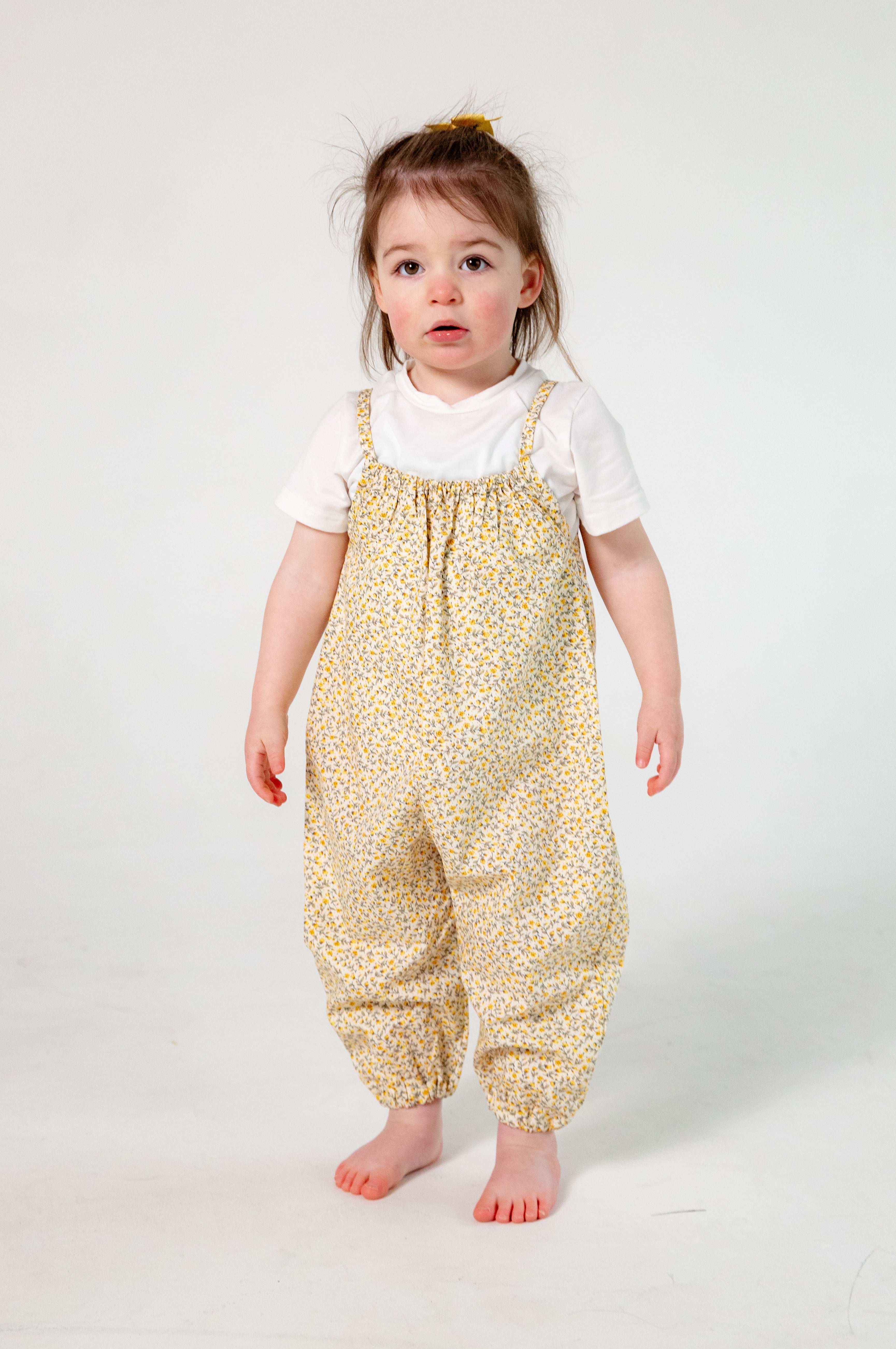 Yellow Floral Cotton Romper