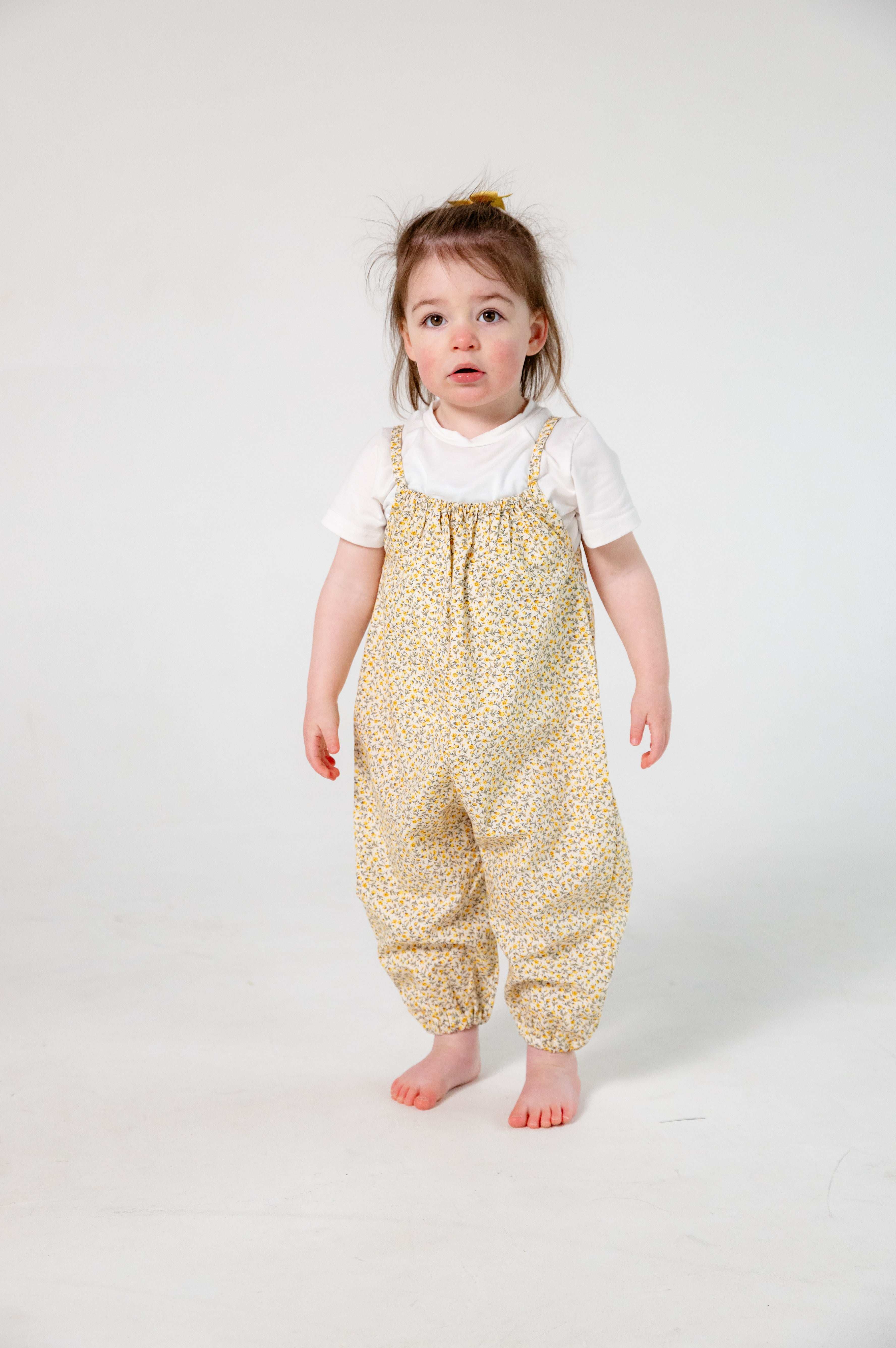 Yellow Floral Cotton Romper