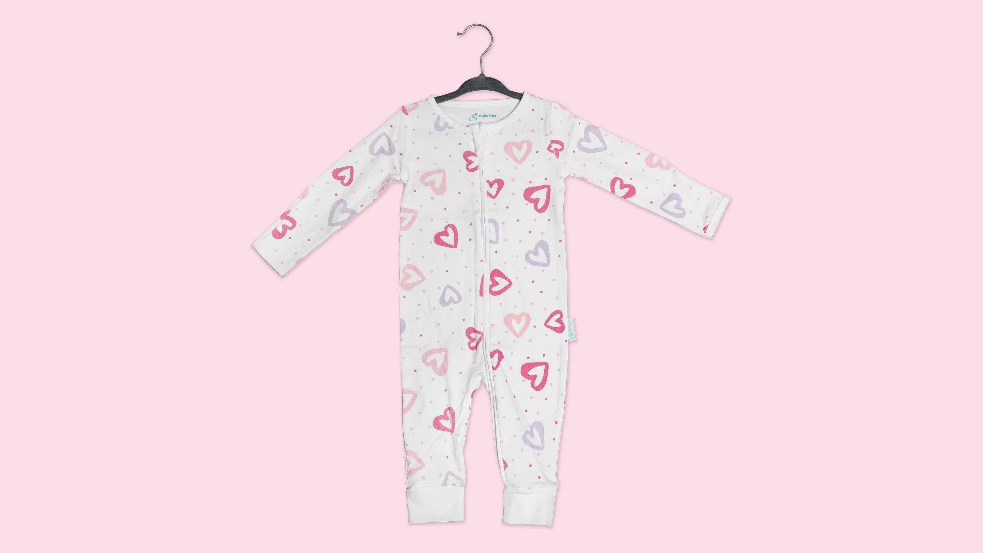 Organic Cotton Sleepsuit-Heart: Heart / 6-9 months