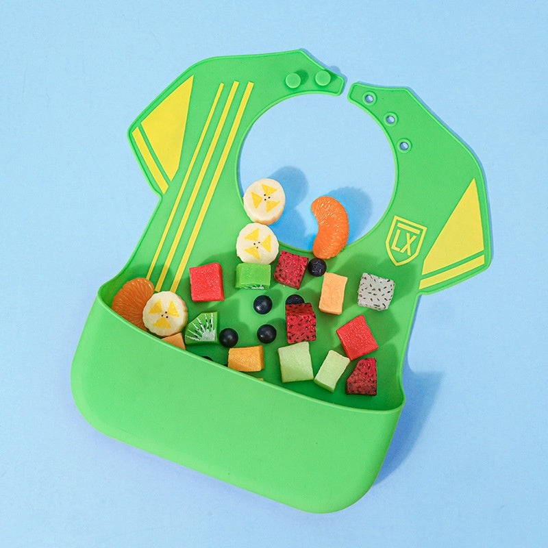 Waterproof Silicone Baby Bib with Crumb Catcher - Easy Clean